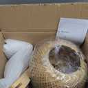 Plug in Wall Sconce,Farmhouse Wicker Wall Lamp Plug in, Hand Woven Rattan Wall Light Farmhouse Rustic Boho Sconces Wall Lighting for Living Room Bedroom (1 PACK, Bamboo)