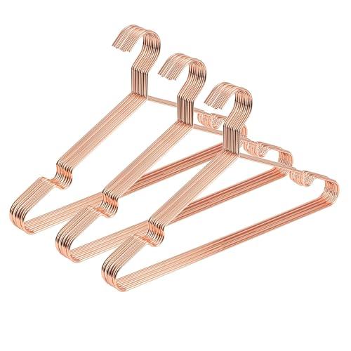 Koobay 16.5" Rose Gold Copper Clothes Hangers - 10 Pack,Heavy Duty Strong Metal Hanger for Storage Display Sling Organization of Coat Shirts Dresses Jacket Elegant Standard Suit Accessory