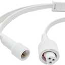 2 x Y-Connector Splitter for Permanent Outdoor Lights,Y-Shaped Extension Cable 1 Female to 2 Male,Compatible with H705A H705B H705C H706A H706B H706C,Durable & Waterproof 3-Pin Power Cord