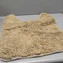 OLANLY Bathroom Rugs Sets 2 Piece, Soft Absorbent Chenille Bath Mats and U-Shaped Contour Toilet Mat Area Rug Set, Machine Washable Bath Carpet, Home Decor Accessories(24"x16"+24"x20", Beige)