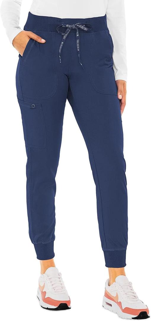 Med Couture Scrub Pants For Women Cargo Jogger Bottoms with 5 Pockets, Lightweight, Ultra Soft, 2-Way Stretch Fabric - MC7710, Medium