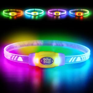LaRoo LED Light Up Dog Collar, Multi-Color Glowing Safety Pet Collar, USB Rechargeable, Adjustable, Night Walk High Visibility Collar Safety Dog Light for Small Medium Dogs(Purple)