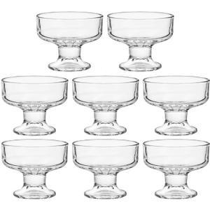 8 Pack Glass Ice Cream Cups, Glass Dessert Bowls, 7oz Mixed Drinks Cups for Drinks, Dessert, Nuts, Fruit, Pudding, Snack, Cocktail Party (8)