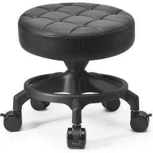 Low Height Rolling Stool Modern Roller Seat Short Stool with Universal Caster, Round Roller Chair,Low Chair for Home Office Garage Shop 