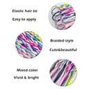 6-Pack Colorful Braided Hair Extensions Elastic Tie-On Synthetic Braids Fun and Easy Hairpieces Cute Ponytail Accessories for Daily Wear, Parties & Gifts