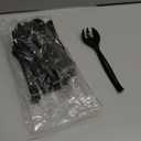 36Pcs Plastic Serving Utensils Set 9'' Large Disposable Serving Spoons Forks Tongs for Serving Food Heavy Duty Black Large Party Utensils Supplies for Buffet Restaurant Dinner Salad Noodles Soup