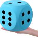Shappy 6 Inches Foam Dice Fun Filled Large Educational Toy Kawaii Giant Dice Decorative Eva Foam Jumbo Cube Big Square Building Blocks for Game Nights Learning Sessions(Sky Blue,1 Pc)