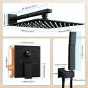Shower Faucet Set with 10 Inch Rain Head and Handheld,Matte Black