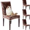 6 Pcs Plastic Chair Covers, Clear Thick Waterproof Dining Room Seat Protectors Anti-Scratches Seat Covers No Dust, Dirt, Spill, Pet Hair and Claws, Fit W/21 x D/18 Inch