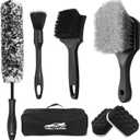 7Pcs Car Wheel Brush kit, Tire Brush, Wheel Cleaner Brush, Soft-bristled Rim Cleaner Brush, Tire Shine Applicator Pad, Car Detailing Brushes, Wheel Brushes for Cleaning Wheels,Tires