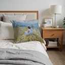Christian Jesus and Lamb Easter Pillow Cover 18x18, Religious Easter Decor, Jesus Leaves The 99 Sheep Decorative Throw Pillow Cover Case for Prayer Home Bed Couch Sofa Living Room