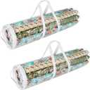 Wrapping Paper Storage Bags - Set of 2 Clear Totes with Handles for Organizing 30-Inch Rolls of Holiday, Birthday, and Christmas Wrap by Elf Stor (LARGE)