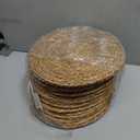 Aneco 24 Pack 12-Inch Round Woven Placemats Natural Hand-Woven Boho Rattan Wicker Bulrush Placemat Farmhouse Rustic Braided Table Mats for Dining & Kitchen Decor