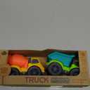 Toddler Car Toys for 1-3 Year Old, BPA Free, Phthalates Free, PVC, Dump Truck, Mixer Cement, Easter Christmas Birthday Gifts for 2 3 4 Year Boy Girl. Dishwasher Safe, Recycled Plastic (A-green and Yellow)