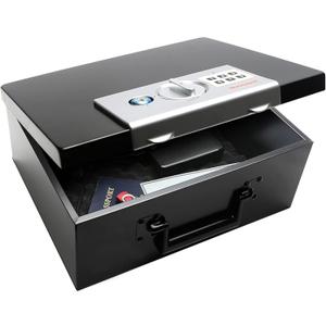 Honeywell Safes & Door Locks - Hideable Small Safe Box - Fire Resistant Document Safety Box for Home - Steel Security Digital Code Lock for Personal Items, Jewelry, Money Safe - 0.26-CU - Black - 6108