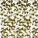 8Pcs 63Ft Cream Rose Garland, Fake Rose Hanging Flowers, Artificial Flower Vine, Hanging Floral Vine Garland for Wedding, Birthday Party, Wall Arch, Halloween, Christmas Garden Backdrop Decor