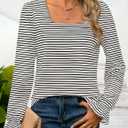 ZESICA Women's Square Neck Tops Puff Long Sleeve Shirts Fall Fashion 2026 Clothes (XL)