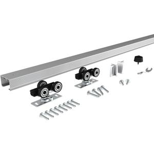 JUBEST 5FT Commercial Grade Pocket Door Hardware and Track Set, Sliding Door Hardware 56.7", Durable and Smoothly, Easy to Install (5 Feet)