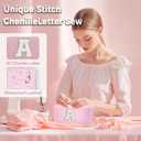 initial makeup bag, 2pcs initial makeup cosmetic toiletry bags for women girls, Leather custom monogram personalized cosmetic bag, Birthday Gifts for 4 5 6 7 8 9 10 11 12 Year Old (B)