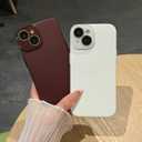 Caseative for iPhone 12 Case,Solid Color Full Camera Lens Protection Phone Case (White)