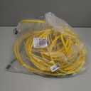 Powgrn50 ft 12/3 Outdoor Extension Cord Waterproof Heavy Duty with Lighted Indicator End 12 Gauge 3 Prong, Flexible Cold-Resistant Long Power Cord Outside, 15Amp 1875W SJTW Yellow ETL Listed