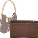 Lckaey Purse Insert for carryall organizer for purse bags women lcarryall tote golf cart parts bag on wheels travel (14.5*5.1*7.8in, coffee)