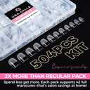 UNA GELLA Gel Nail Tips Square & Squoval Short, 504pcs Short Round Square Nail Tips Pre Etched Squoval Soft Gel Clear Fake Nails Full Cover For Nails Extension Home DIY Salon 12 Sizes