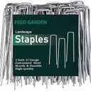 FEED GARDEN 6 Inch 50 Pack Hot-dip Galvanized Landscape Staples Plant Cover Stakes 11 Gauge Tent Stakes Garden Stakes Landscaping Fabric SOD Pins Yard Stakes for Decoration Weed Barrier Fabric