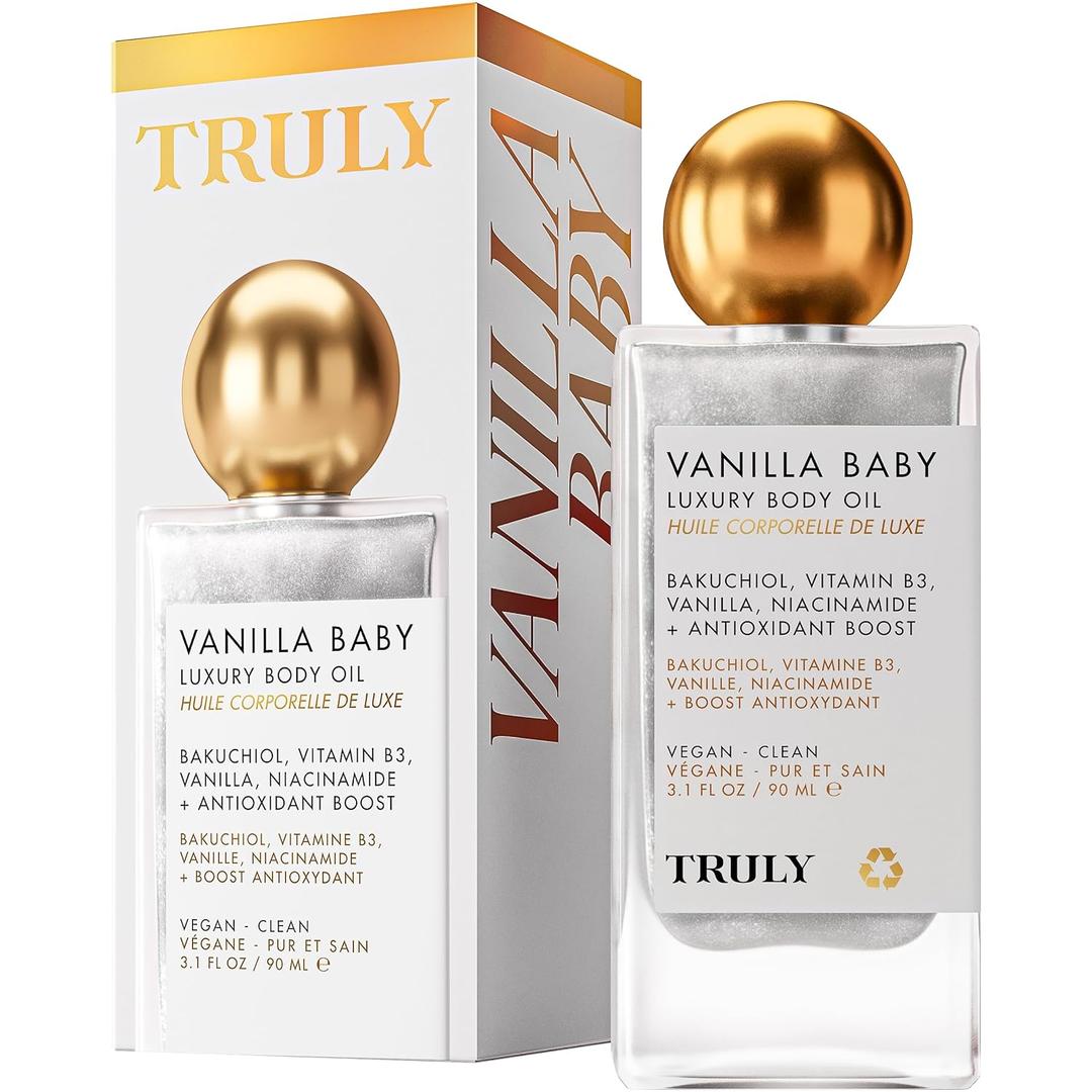 Truly Beauty Luxury Body Oil | Hydrating & Illuminating with Natural Shimmer | For Smooth, Glowing Skin and Long-Lasting Fragrance