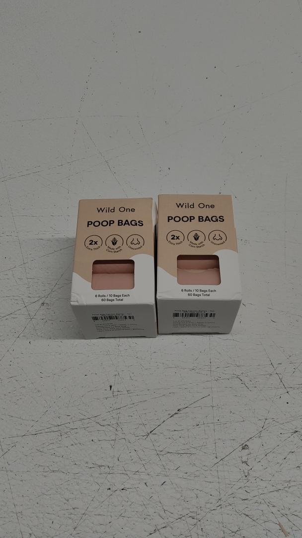 Wild One Dog Poop Bags, 120 Leak Proof Bags Made From Cornstarch, Eco-Friendly, Unscented, Blush Color