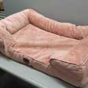 EHEYCIGA Orthopedic Dog Bed for Medium Dogs, Waterproof Memory Foam Medium Dog Beds with Sides, Non-Slip Bottom and Egg-Crate Foam Pet Couch Bed with Washable Removable Cover, Dusty Pink (30.0"L x 20.0"W x 6.5"Th)