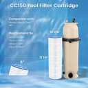 Future Way CC150 Pool Filter Cartridge Replacement for Pentair Clean & Clear 150, Replace Pleatco PAP150, Pentair R173216, Unicel C-9415, 150 sq.ft