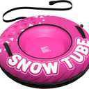 JOSEN Winter Snow Tube Sled - 47Inflatable Thickened Heavy-Duty Snow Tubes for Sledding with Premium Canvas Cover, Fun Winter Outdoor Family Activities Christmas Birthday Gift for Adults