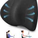 Lumbar Support Pillow for Car Seat & Office Chair, Soft Memory Foam Lower Back Support for Pain Relief and Posture Correction, Lumbar Pillow with Breathable Airflow Channels (longest 15.35" * widest 10.83"* highest 4.72")