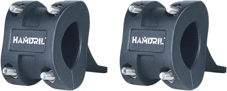 Hamdril H-Shaped ATV Whip Mount. Aluminum Motorcycle Light Bar Holder. 360-degree Rotation Adjustment, bidirectional Fixation Suitable for 0.26-0.7 / 0.7-1.25 inch roll bar Mount.(2PCS)