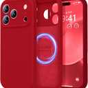 LOVE 3000 Designed for iPhone 17 Pro Max Case, Premium Silicone [Compatible with Magsafe][Soft Anti-Scratch Microfiber Lining] Shockproof Protective Phone Case for Men Women 6.9", Red
