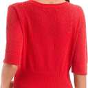 Women's Cotton Cropped Cardigan, Soft Short Sleeve V-Neck Casual Lightweight Cover Up Knit Sweater for Dresses (Red, XXL)