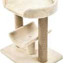 Amazon Basics Multi-Platform Cat Tree with Scratching Post for Indoor Cats up to 25lbs, 18 x 14 x 22 Inches, Beige