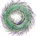 Lavender Wreath,11" Artificial Spring Wreaths for Front Door,Purple Flower Wreath with Green Leaves Farmhouse Wreath, for Home Wall Window Porch Garden Decor