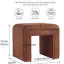 Get Set Style Vanity Stool Chair, Fully Assembled Modern Wool Ottoman Footstool with Wooden Legs, Multifunctional Upholstered Sofa Bench Extra Seat for Makeup Room Living Room Entryway Office, 20"D x 17"W x 17.8"H