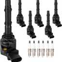 Set of 6 Ignition Coil Pack Spark Plugs Fits for 2006 2007 2008 2009 2010 2011 2012 Mercedes Benz E350 ML350 R350 C230 C280 C300 C350 GLK350 SLK350 CLK350 3.5 V6 Ignition Coils Spark Plugs UF535