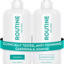 Routine Wellness Shampoo and Conditioner Set for Thinning Hair - Biotin DHT Blocker Women & Men - Color Safe Shampoo for Healthier Hair - Gardenia & Jasmine 14oz (Pack of 2)