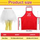 Xtinmee 2 Sets Funny Halloween Fried Chicken Couple Costume White Suit Chef and Funny Chicken Costume Set for Adult Men Women