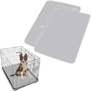 Dog Crate Mat and Washable Pee Pads for Dogs 2 Pack(36"X23"), Waterproof Non-Slip Reusable Quilted Puppy Training Pads, Fits 36 Inch Crates (Large)