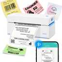 ORGSTA Bluetooth Thermal Shipping Label Printer 4x6, Wireless & USB Label Printer for Small Business, Compatible with Android, iPhone, Windows, USPS, Amazon, Etsy, Shopify - T001-Plus (White)