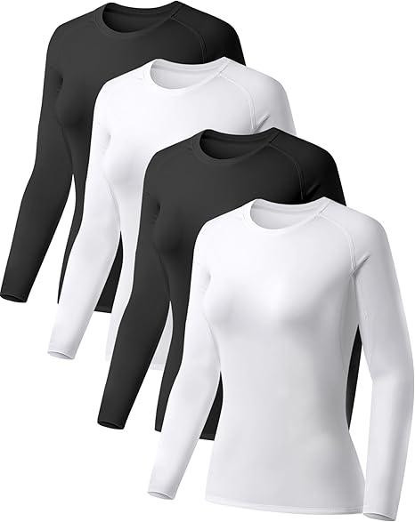 Long sleeve XS 4 Pack Black White
