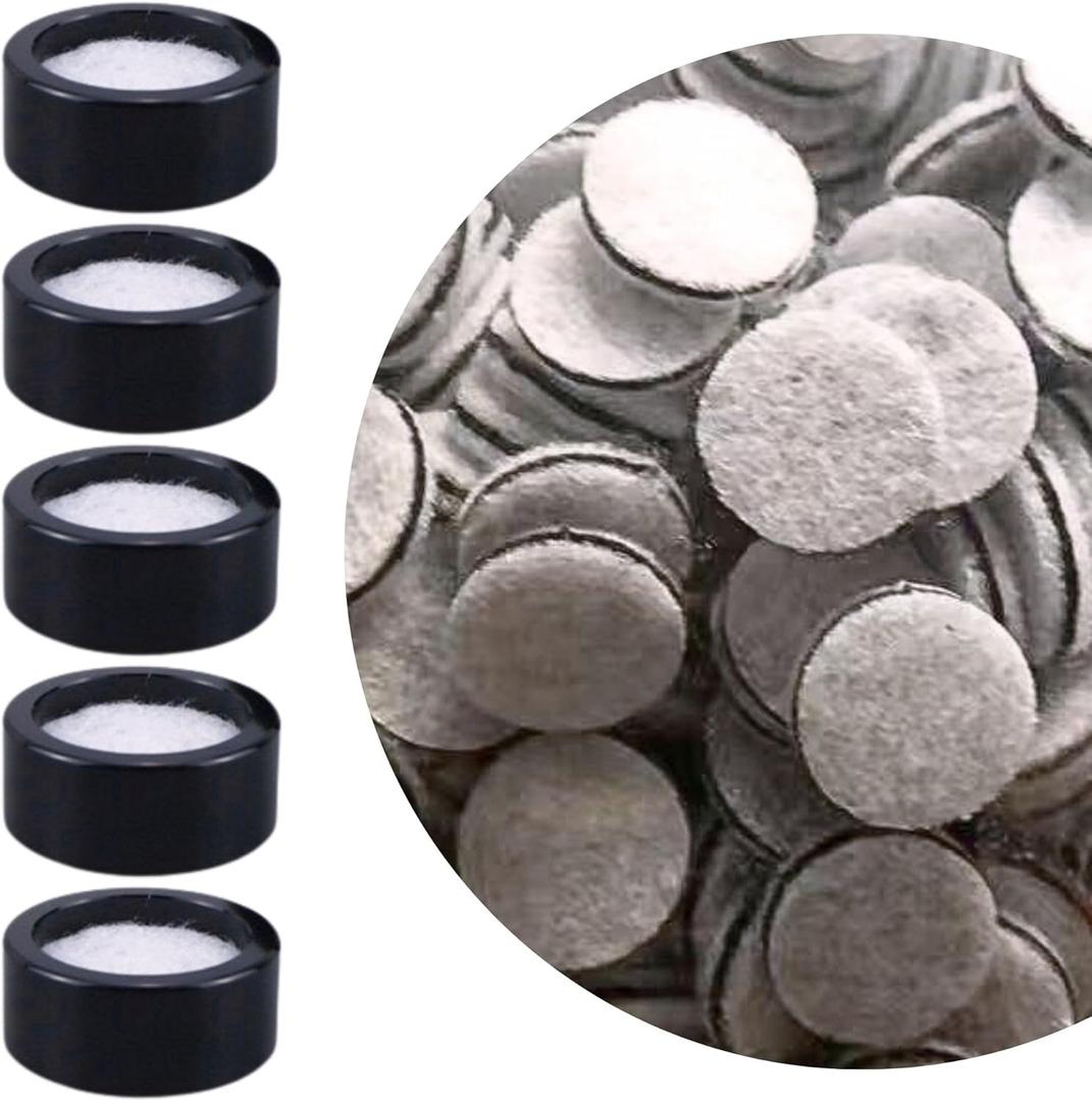 200 Pack 3-Layer Activated Carbon Filters with 5 Black Reusable Metal Rings, Compatible with Standard Silicone Mouth Funnels & Mouthpiece Accessories