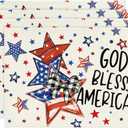 Artoid Mode God Bless America Stars Patriotic 4th of July Placemats Set of 4, 12x18 Inch Memorial Day Table Mats for Dining Decoration