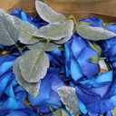 IPOPU 14pcs Blue Velvet Rose Artificial Flowers 3.93" Large Fake Rose Bulk Real Touch Silk Flowers for DIY Wedding Bouquet Floral Arrangement Home Party Garden Decorations(Blue)