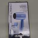 Conair Travel Hair Dryer with Dual Voltage, 1600W Compact Blow Dryer with Folding Handle, Blue
